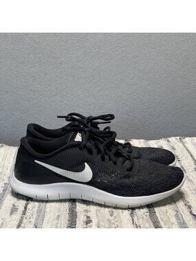 Nike Flex Contact Running Shoes Womens Black/White Size 7.5 Lightweight